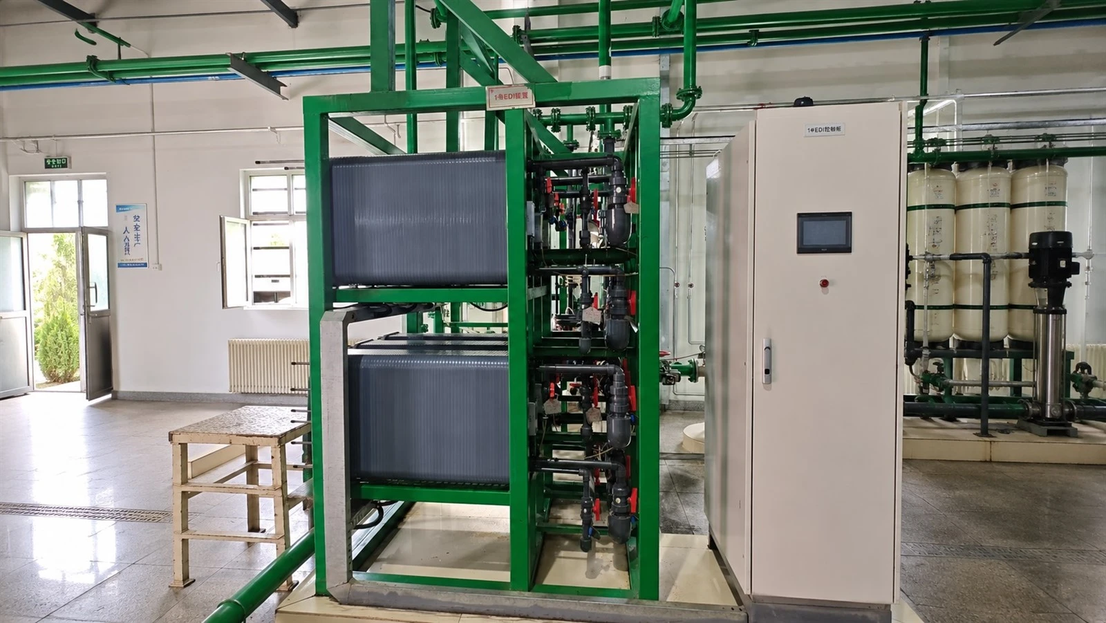 Industrial EDI module upgrade replacing imported EDI system in power plant water treatment